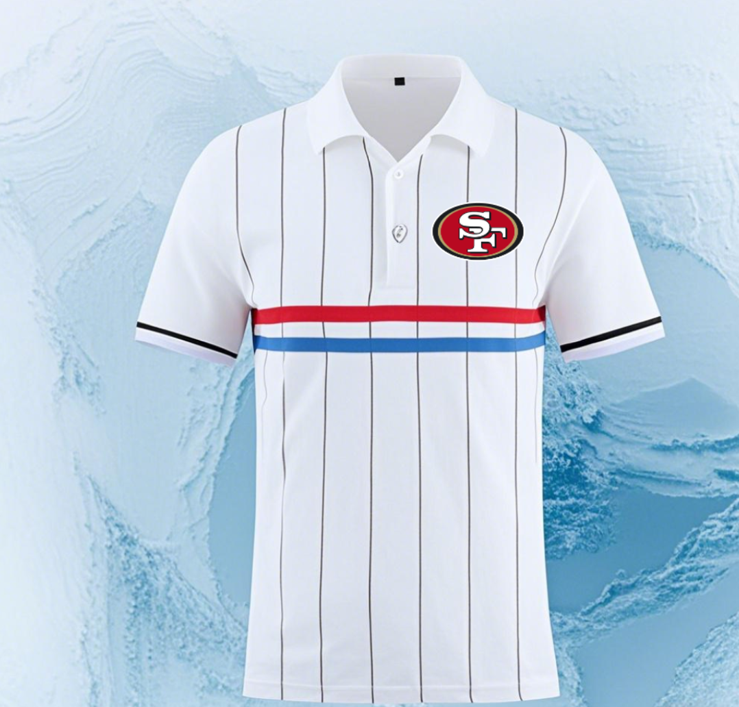 San Francisco 49ers white Men 2025 NFL polo T shirt